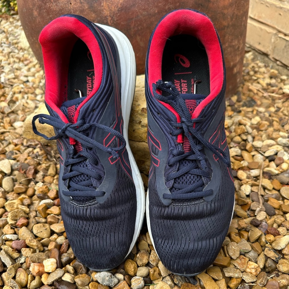 Asics Dark Blue and Crimson Athletic Shoes
